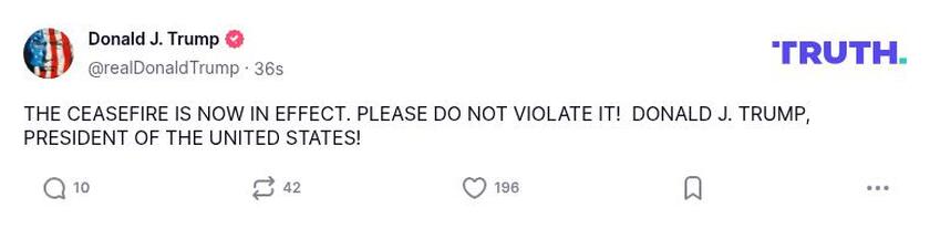 Post image from Donald Trump