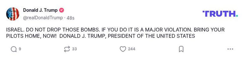 Post preview from Donald Trump