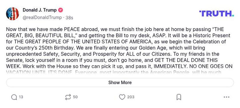 Post image from Donald Trump