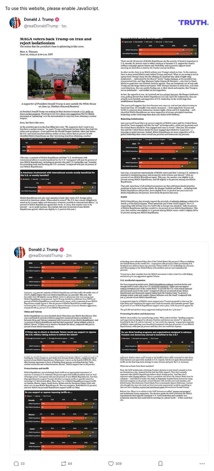 Post image from Donald Trump