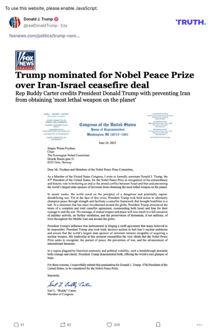 Post preview from Donald Trump