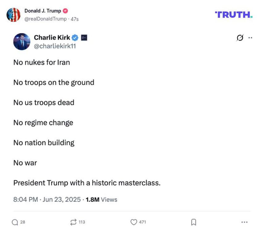 Post image from Donald Trump