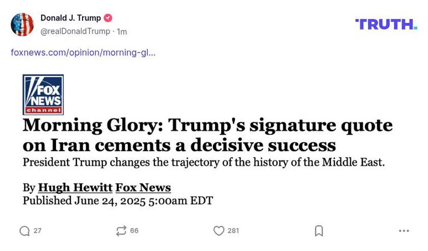 Post preview from Donald Trump