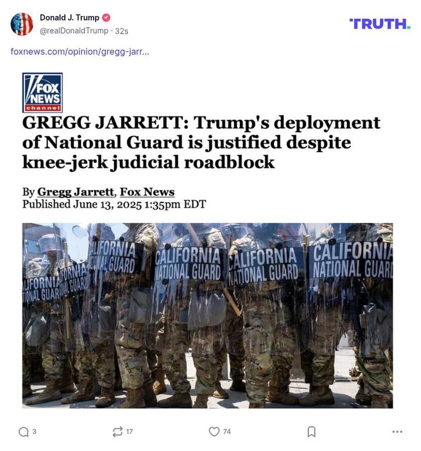 Post image from Donald Trump