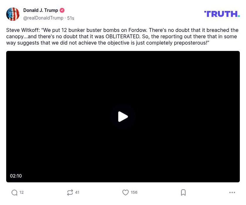 Post image from Donald Trump