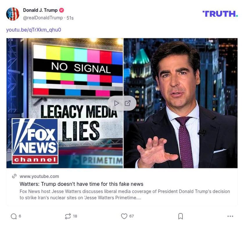 Post image from Donald Trump