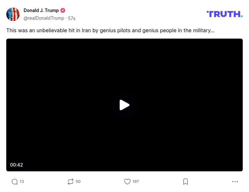 Post preview from Donald Trump