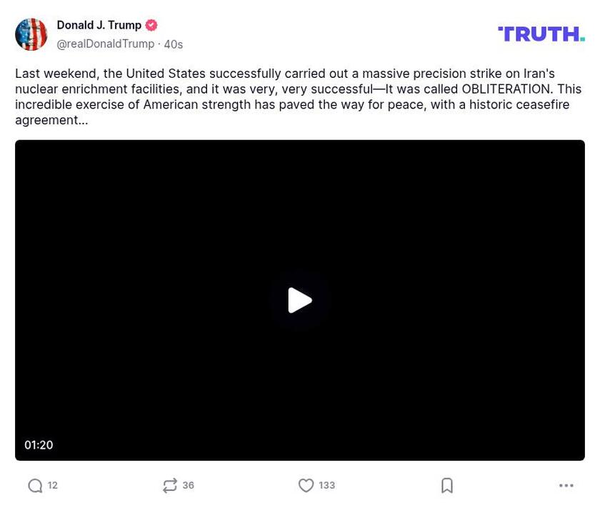 Post preview from Donald Trump