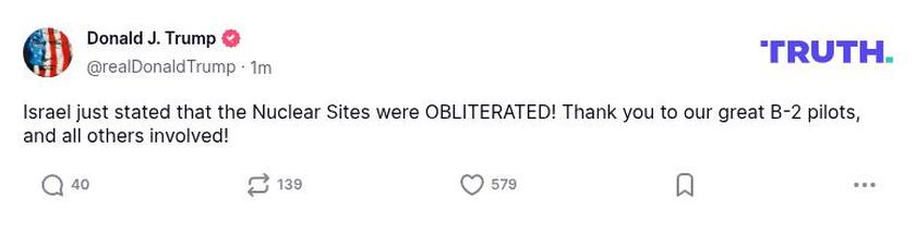 Post preview from Donald Trump