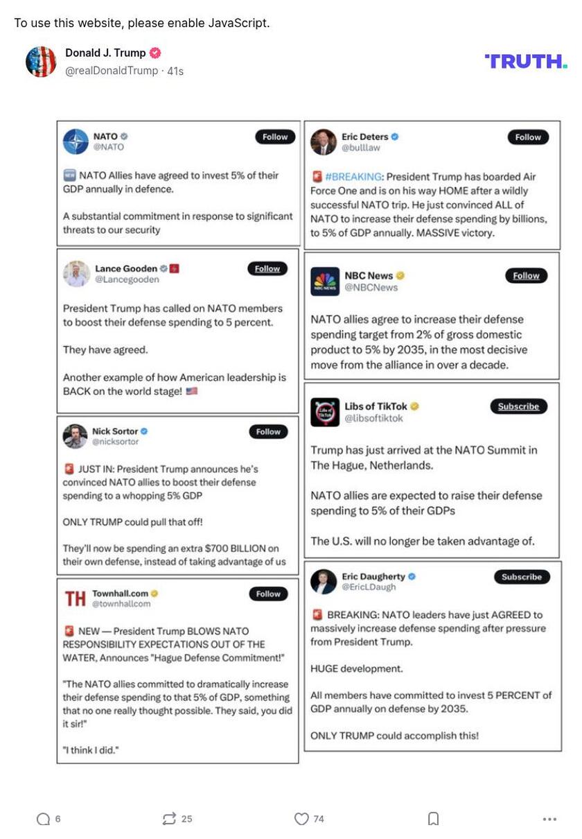 Post image from Donald Trump