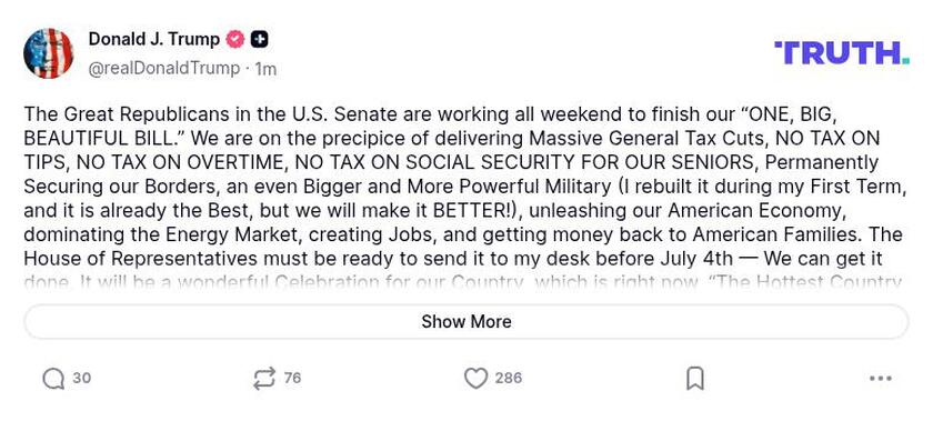 Post image from Donald Trump