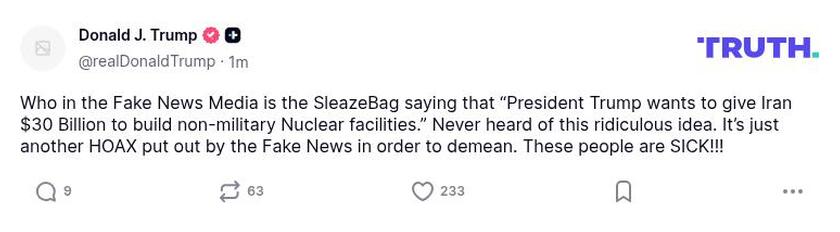 Post preview from Donald Trump