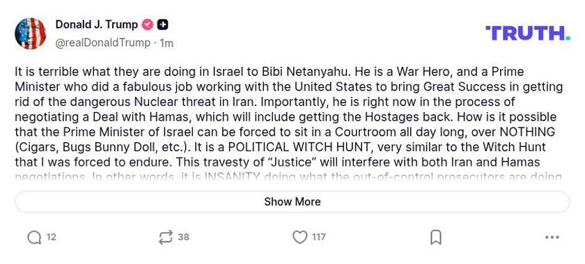 Post preview from Donald Trump