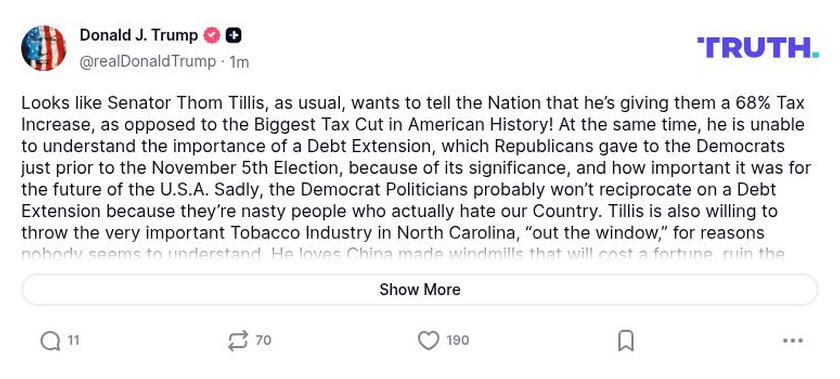 Post preview from Donald Trump