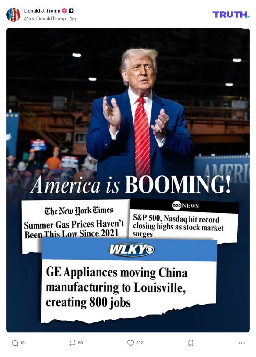 Post image from Donald Trump