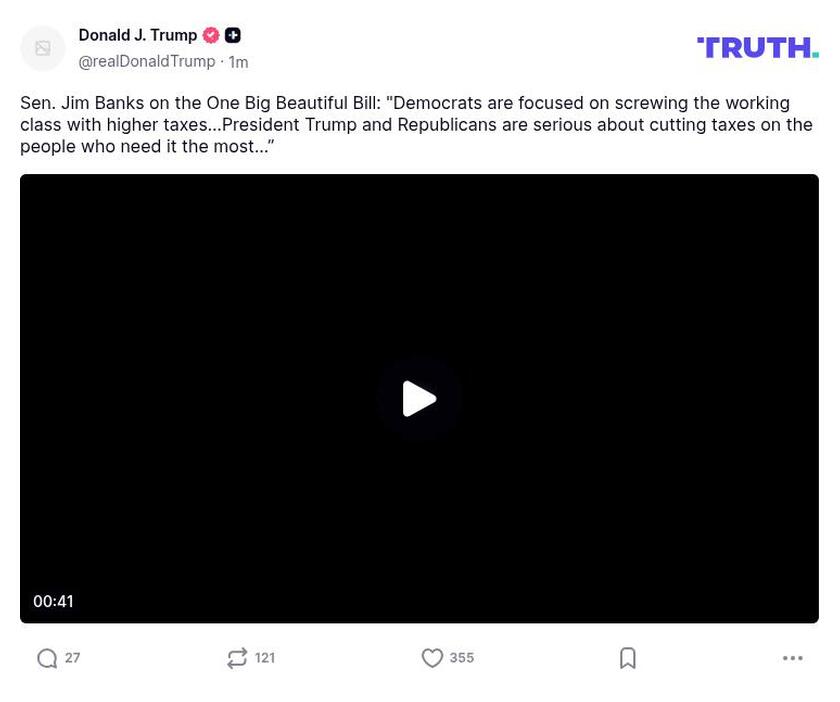 Post image from Donald Trump