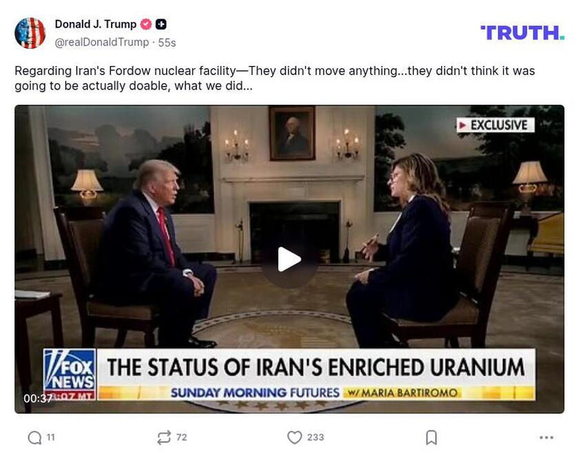 Post preview from Donald Trump