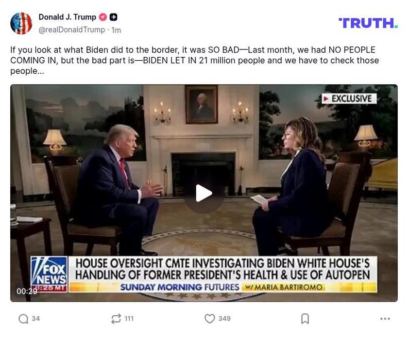 Post preview from Donald Trump