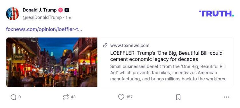 Post image from Donald Trump