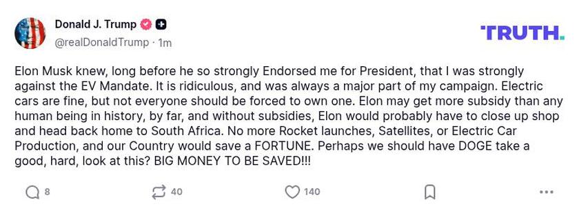 Post preview from Donald Trump