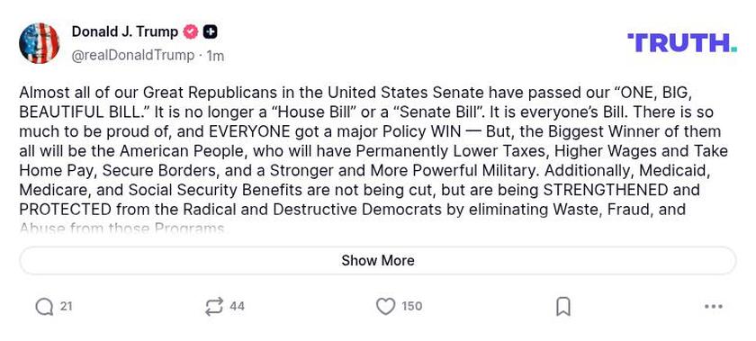 Post image from Donald Trump