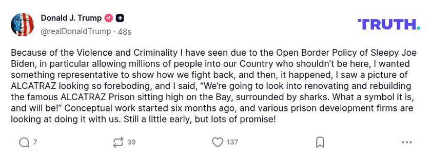 Post preview from Donald Trump