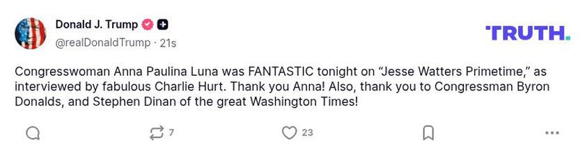 Post image from Donald Trump