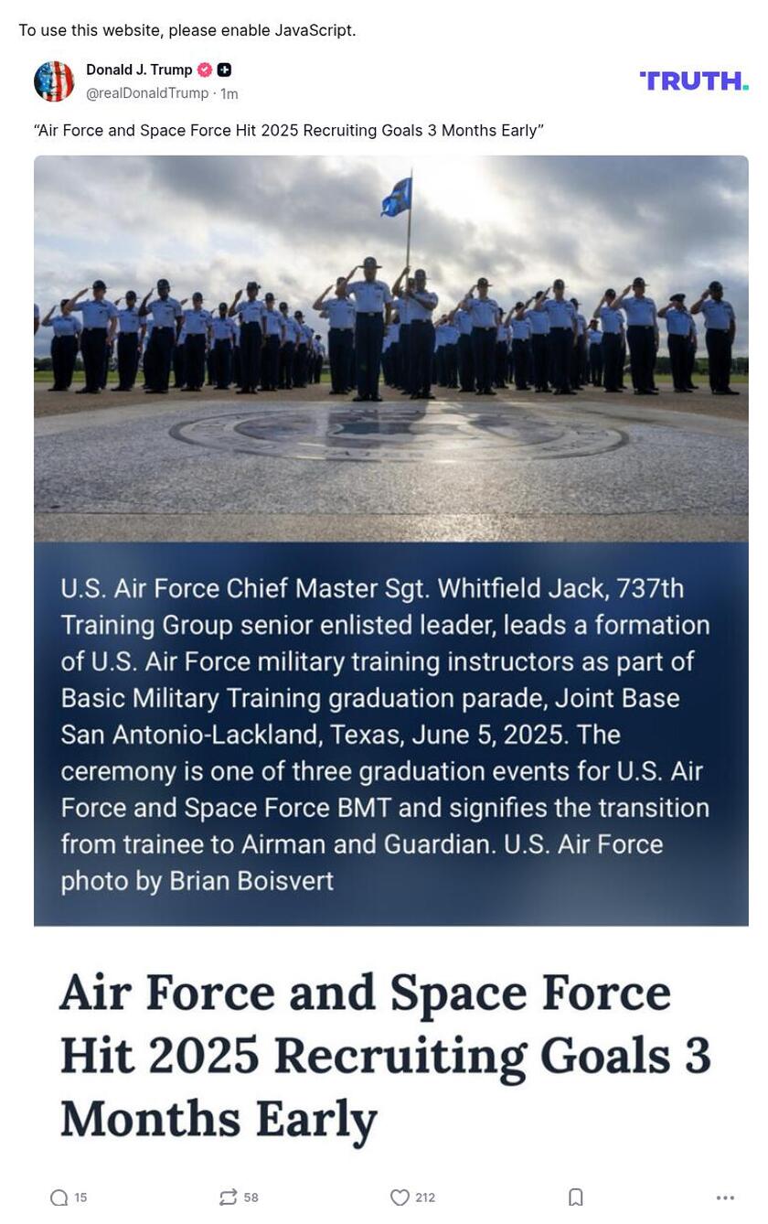 Post image from Donald Trump