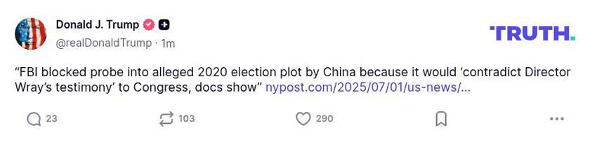 Post preview from Donald Trump