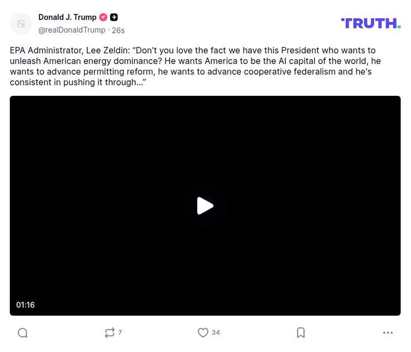 Post image from Donald Trump