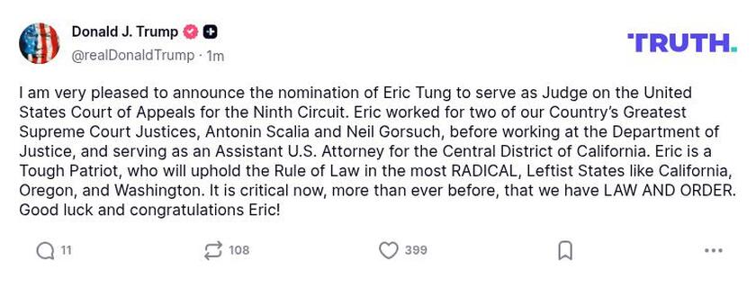 Post image from Donald Trump