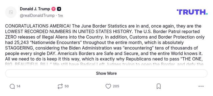 Post preview from Donald Trump