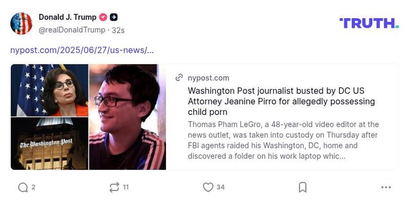 Post image from Donald Trump