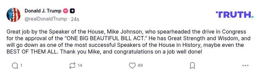 Post image from Donald Trump