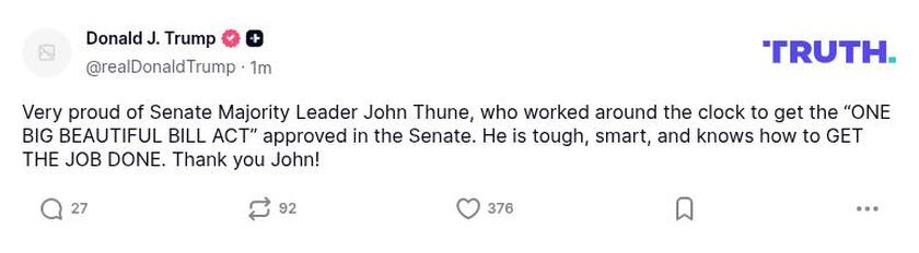 Post image from Donald Trump