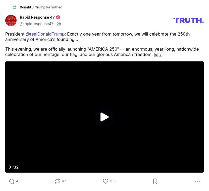 Post image from Donald Trump