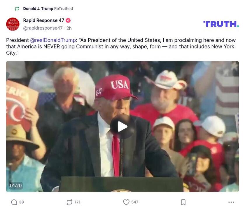 Post image from Donald Trump