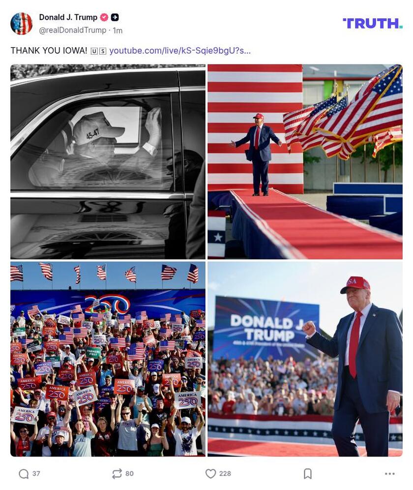 Post image from Donald Trump