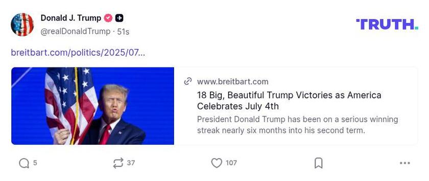 Post image from Donald Trump