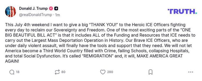 Post image from Donald Trump