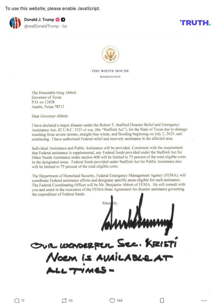 Post image from Donald Trump