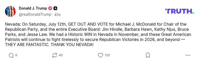 Post image from Donald Trump