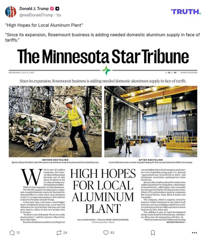 Post image from Donald Trump