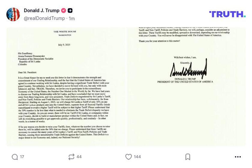 Post image from Donald Trump