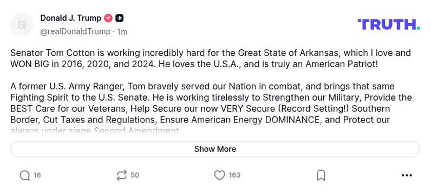 Post image from Donald Trump