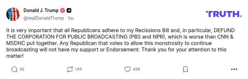 Post preview from Donald Trump