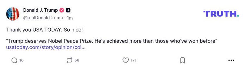 Post preview from Donald Trump