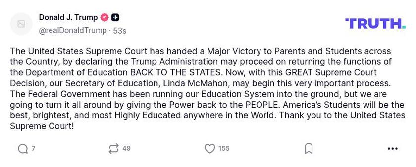 Post image from Donald Trump