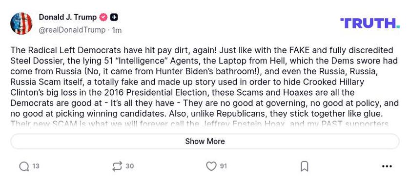 Post preview from Donald Trump