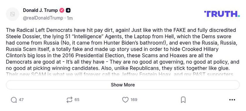 Post preview from Donald Trump